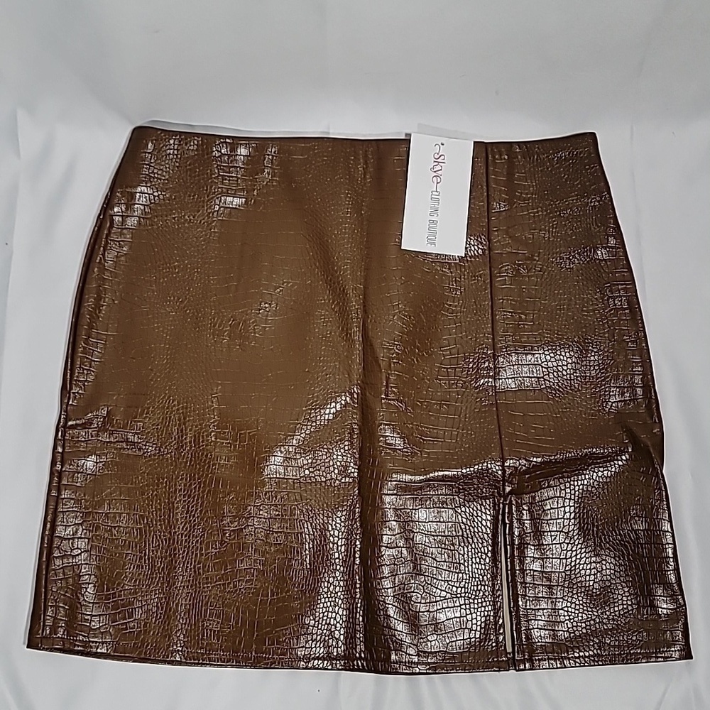 Flame In Your Heart Croc Mini Skirt
